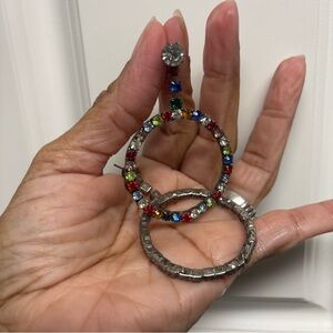 Colorful Crystal Hoop Earrings